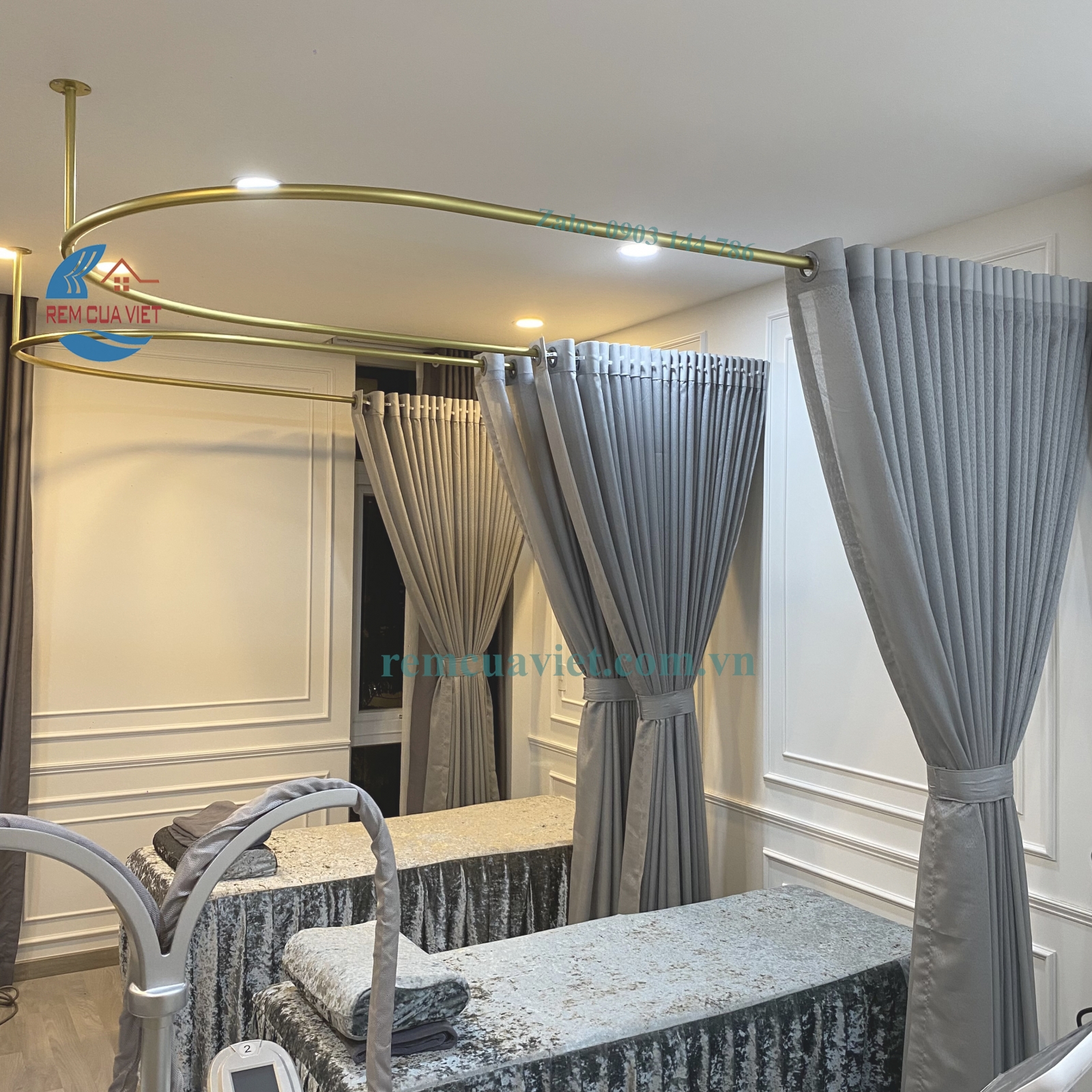 Rèm Spa Khung Vòm Đẹp - Thiết Kế Riêng Theo Yêu Cầu